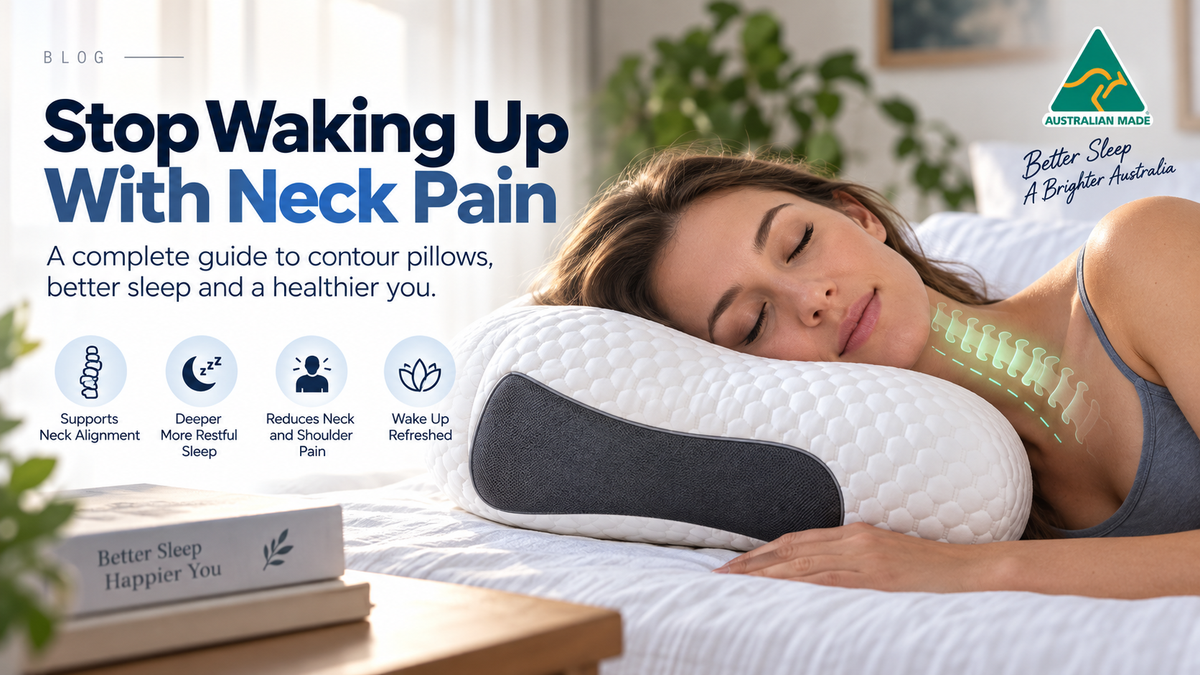 Close-up of the PillowPro cervical support pillow memory foam texture with a hand pressing to show responsive density