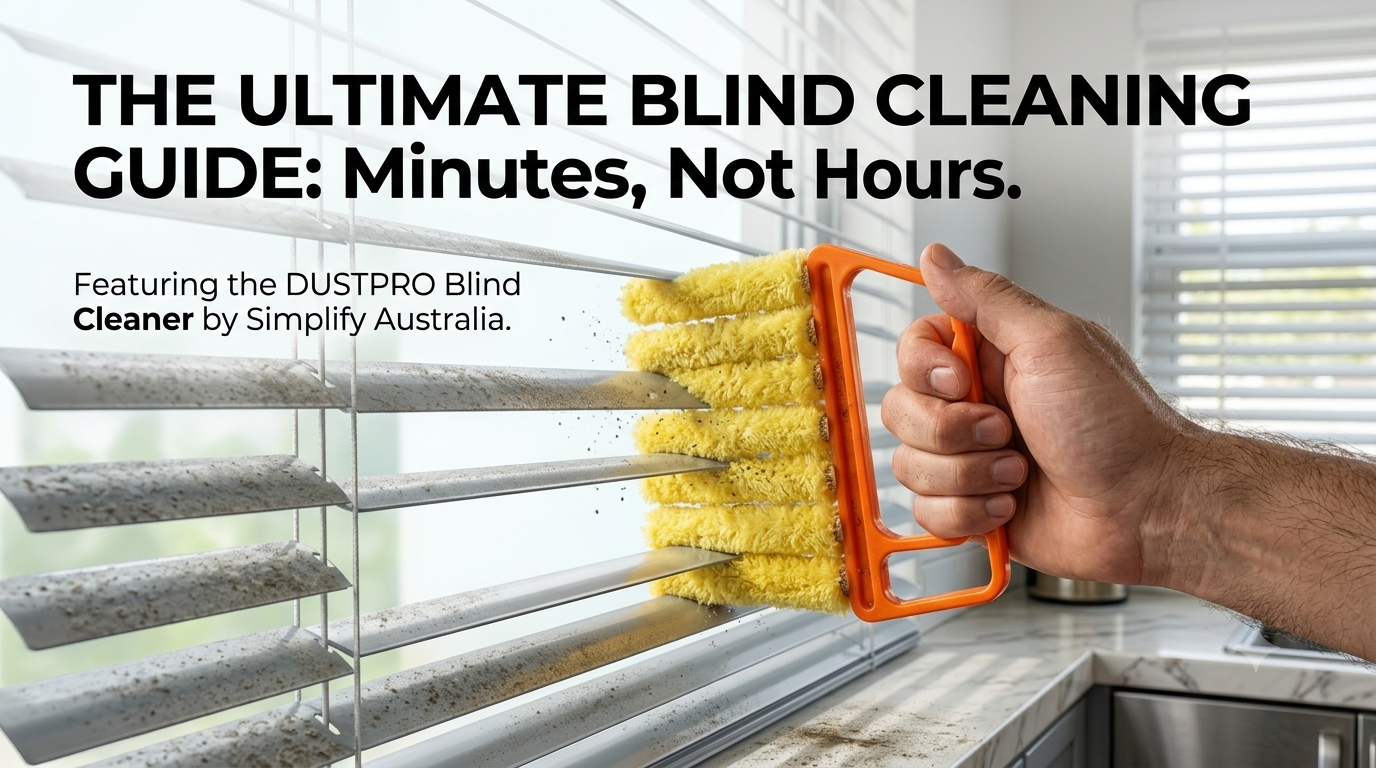DustPro Blind Cleaner by Simplify Australia with removable washable microfiber pads displayed on white background