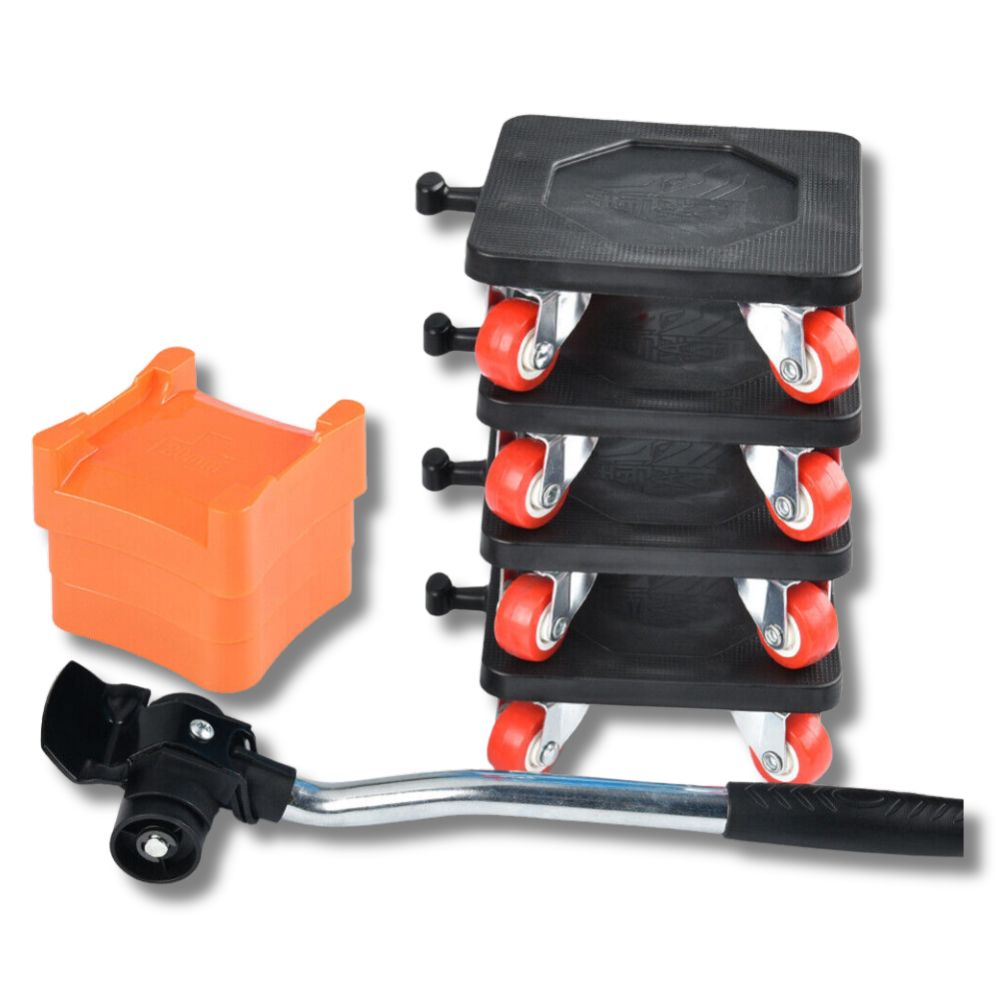 Furniture sliders with 360° rotating wheels for precise movement