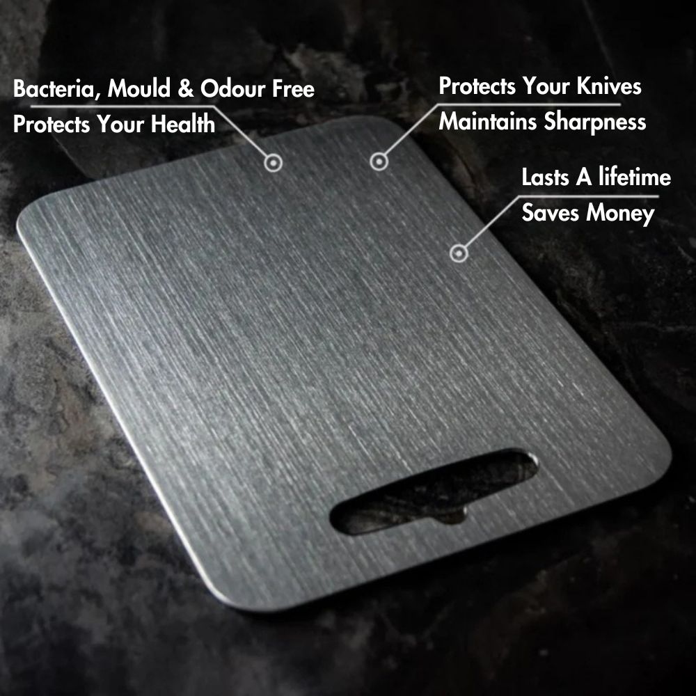 Professional-grade titanium chopping board – safe alternative to wooden and plastic boards