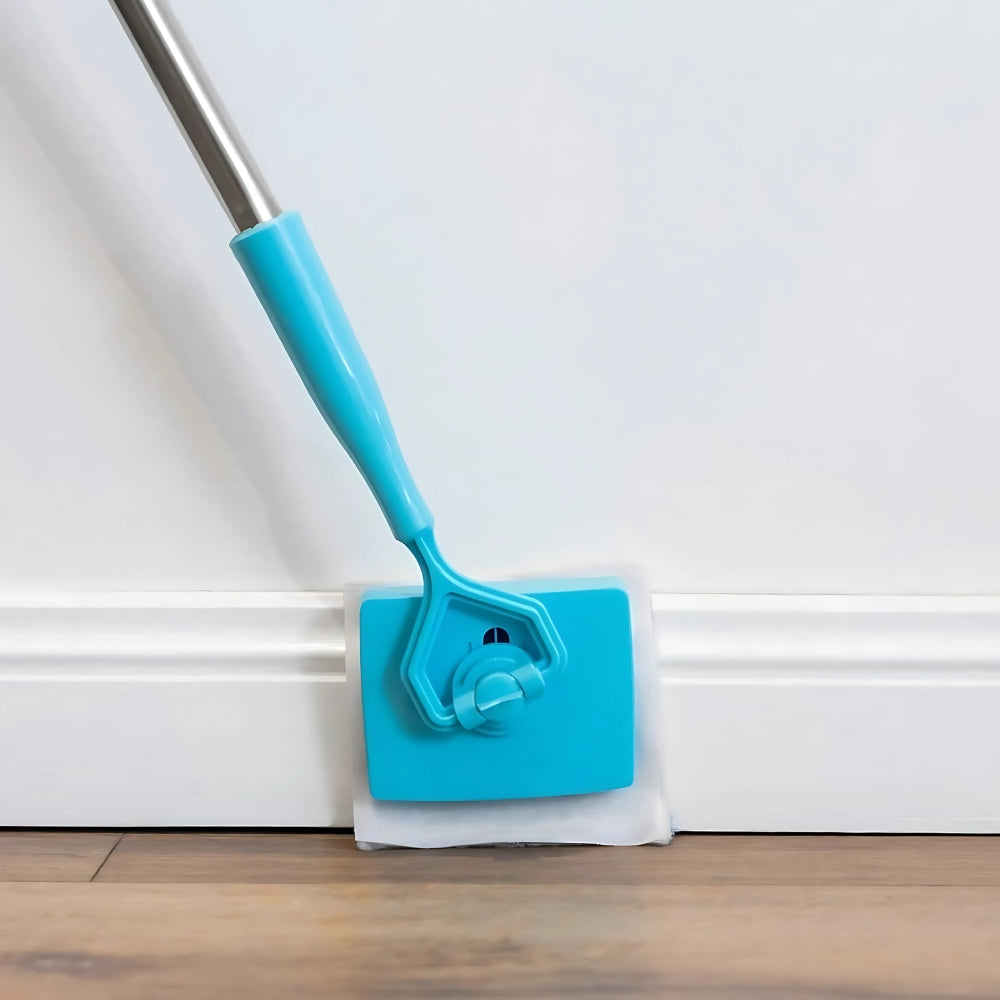 ProEdge skirting board cleaner with extendable handle cleaning white baseboards