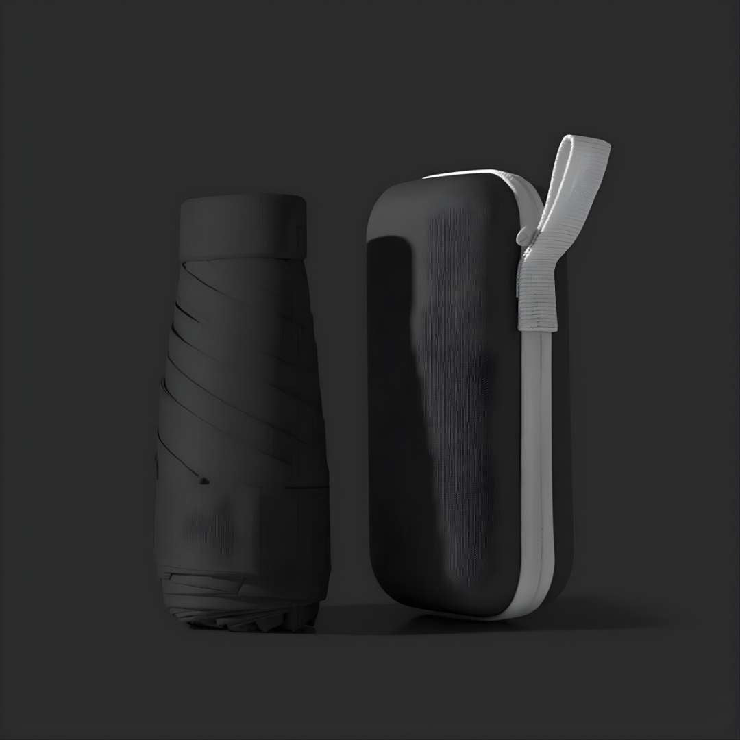 Compact flat-fold umbrella with UPF 50+ sun protection