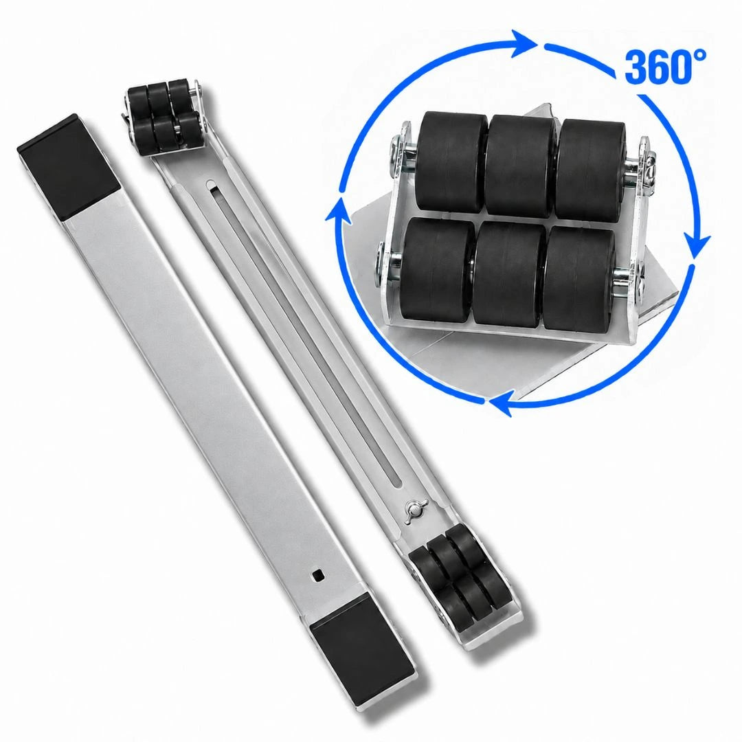 Close-up of ProRoll Pivot 360 degree swivel castor wheel for manoeuvring heavy appliances