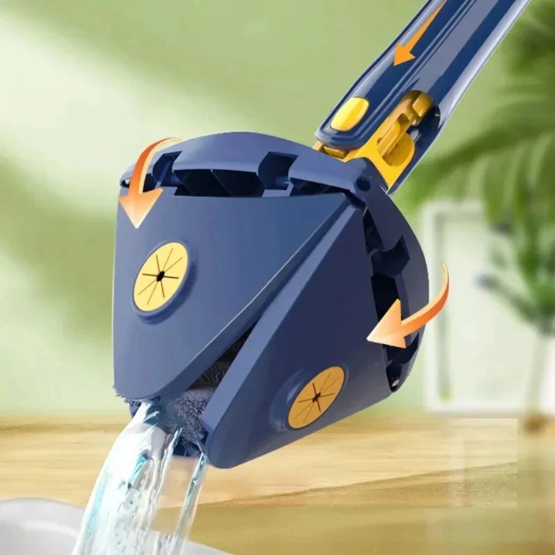 360° swivel mop head sliding around furniture leg