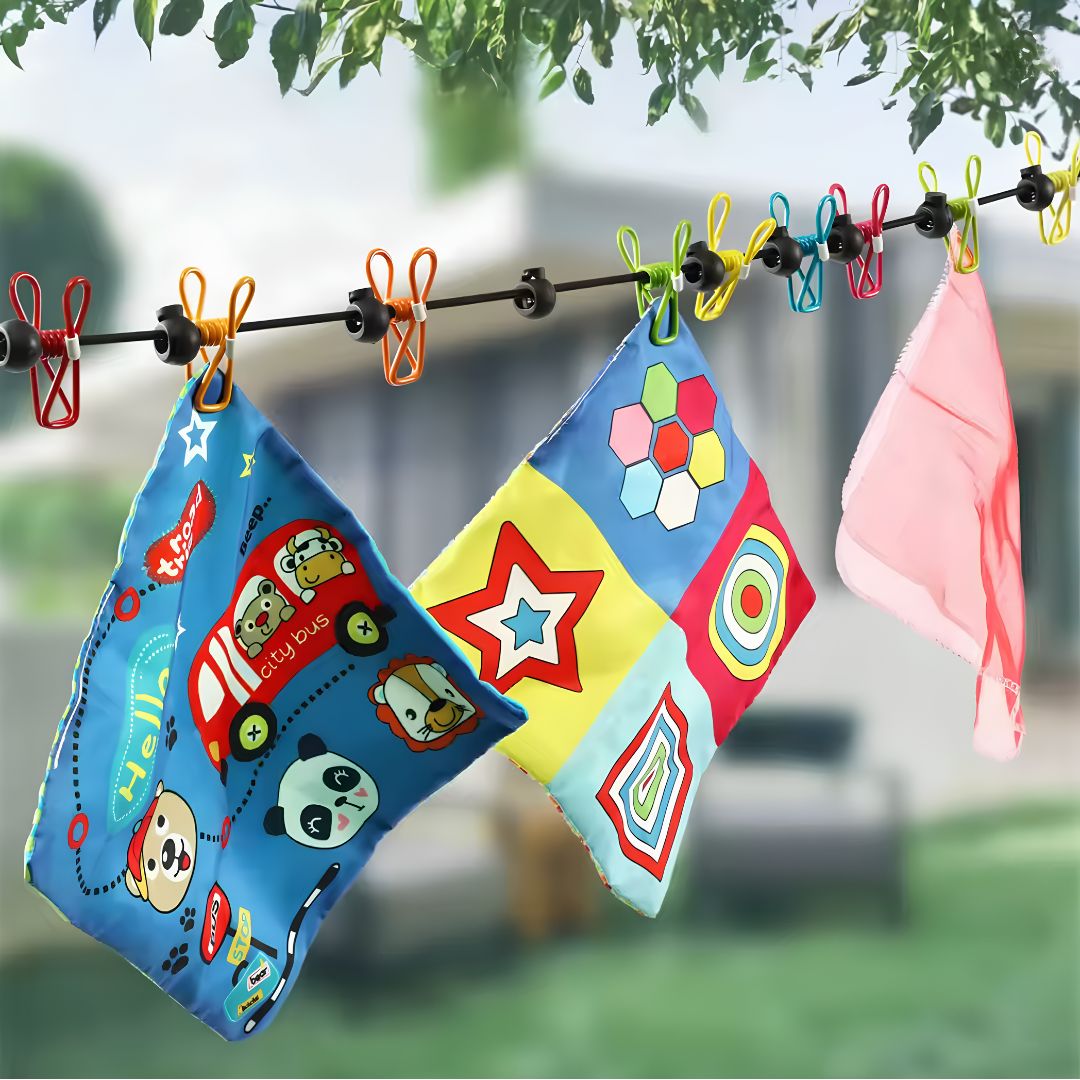 Portable Camping Clothesline strong stretchy line with no sag