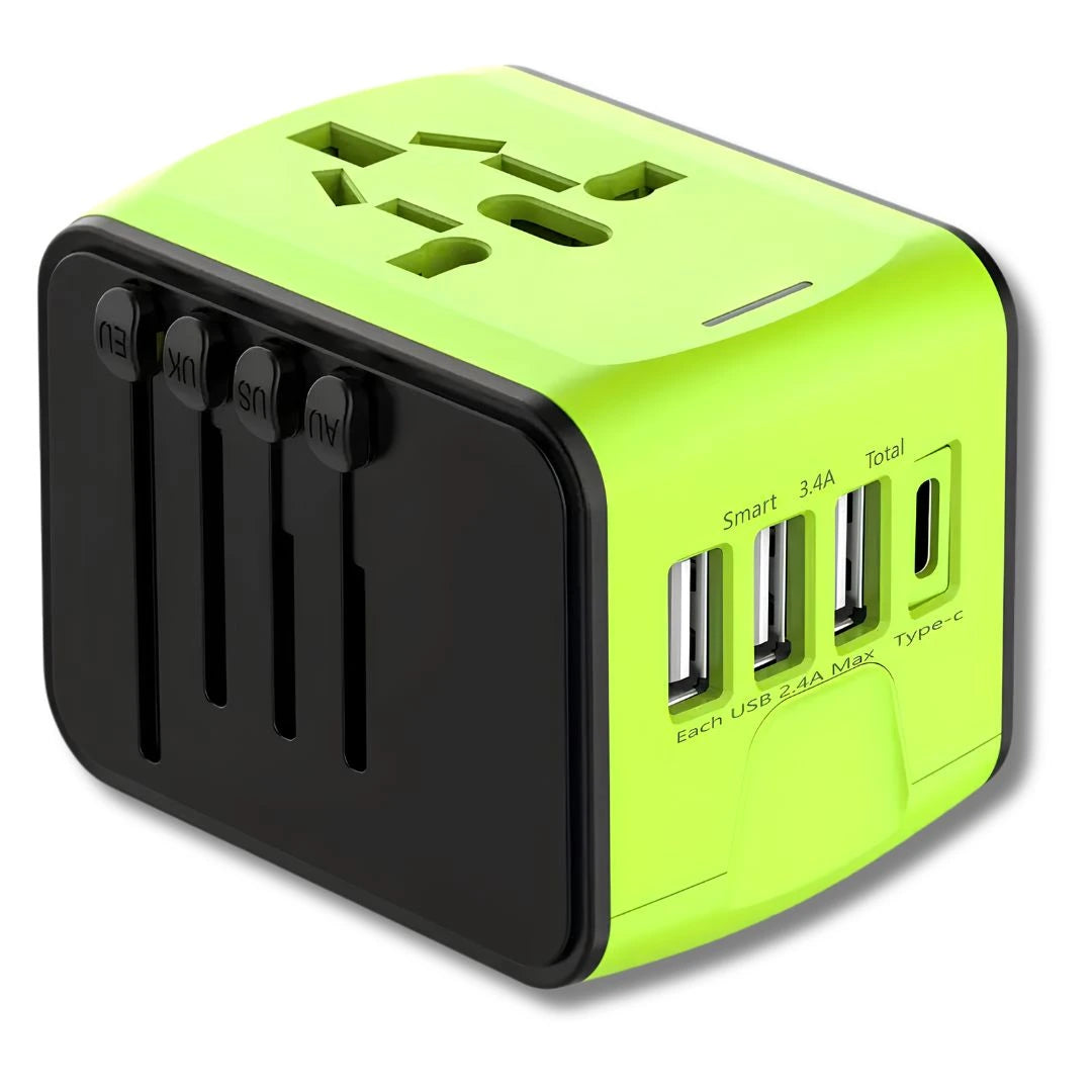Universal power adapter for international holidays, business trips and overseas travel