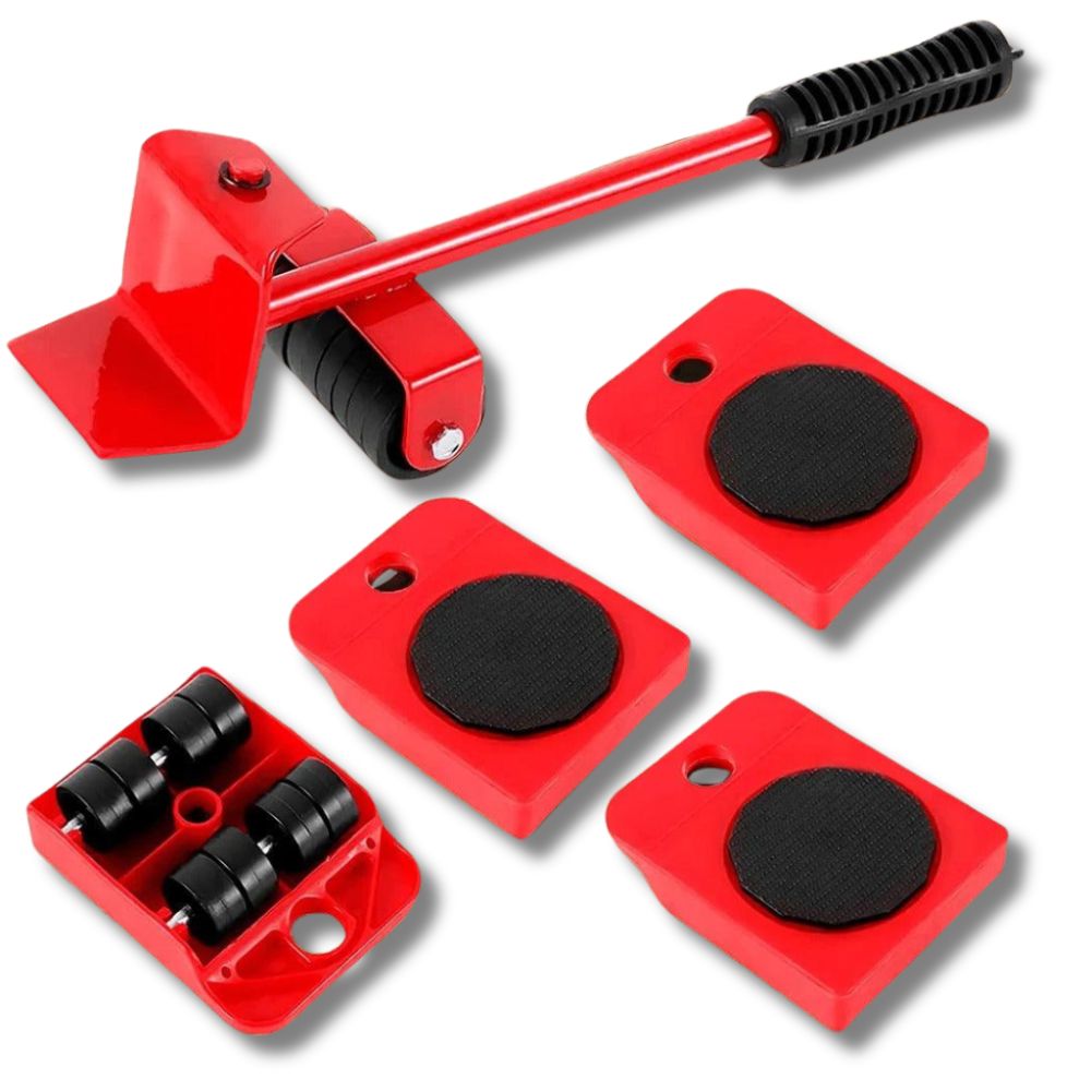 ProLift furniture moving set lifting heavy cabinet with crowbar tool