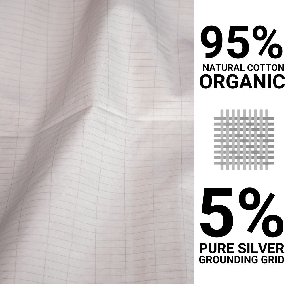 Sleep recovery sheet made from organic cotton and conductive silver