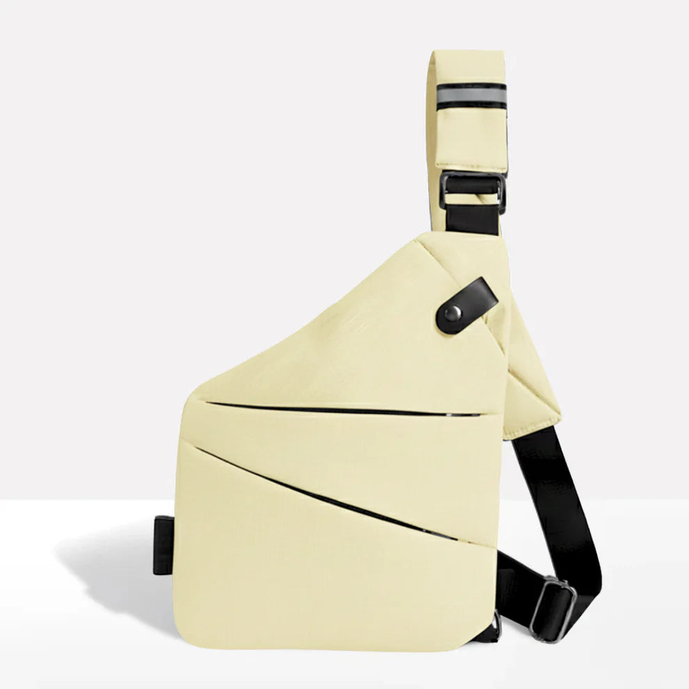 Travel sling bag with hidden security pockets