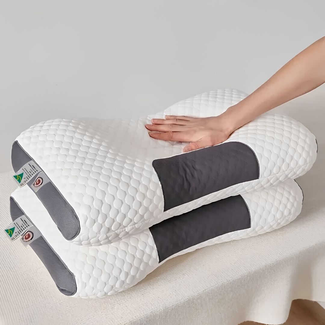 Australian made contour pillow for neck and shoulder support during sleep