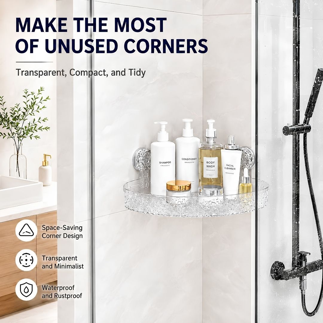 Bathroom corner shelf no drilling safe for rental apartments and shared homes