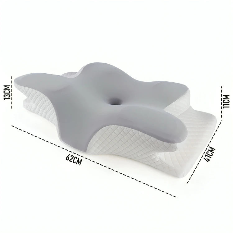 Contoured pillow supporting natural sleep alignment