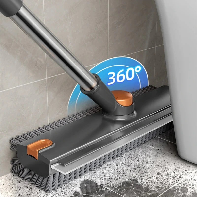 EasyFlex built in squeegee leaving streak free dry finish on wet tile floor