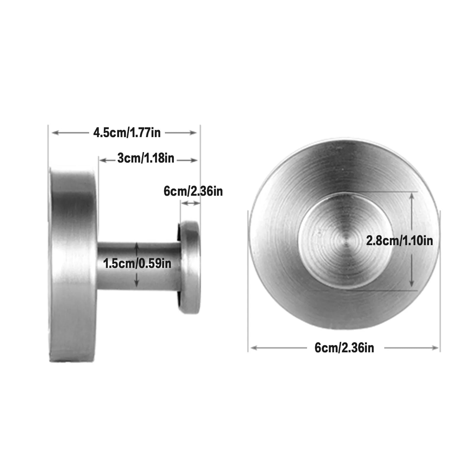 Stainless steel towel hooks attached to shower wall with strong suction cup grip