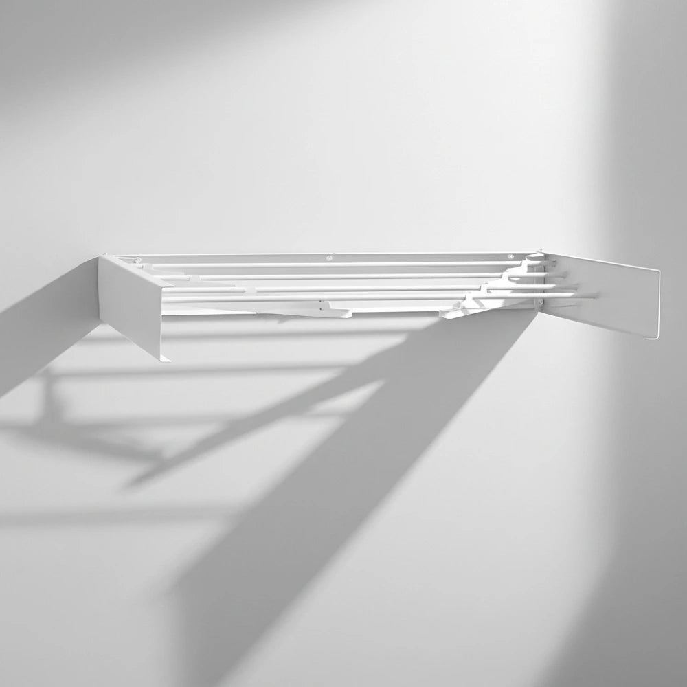 Space saving wall drying rack for clothes