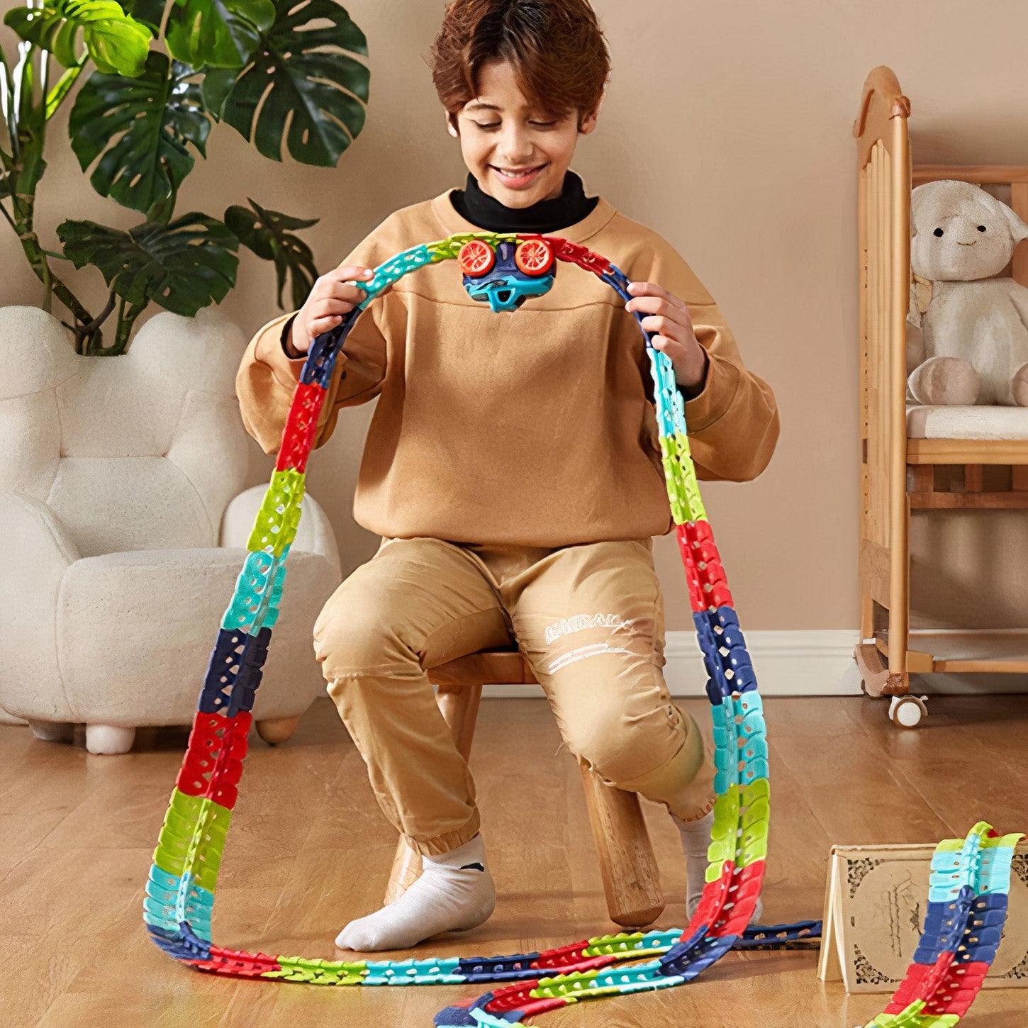 AstroTrack™ Race GlowRacer track wrapped around furniture to create a custom layout
Set - Simplify. Australia