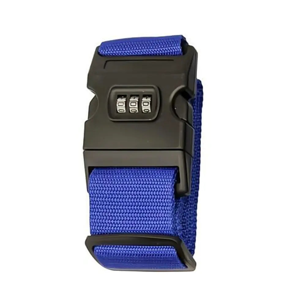 Lockable Luggage Straps securing suitcase before airport check-in