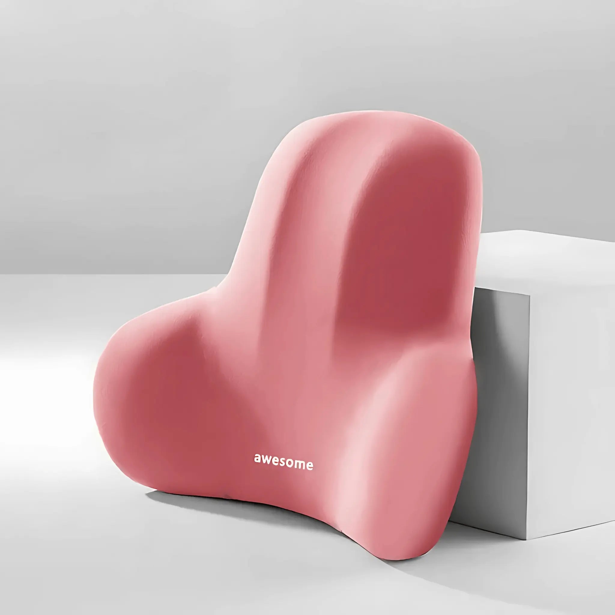 LumbarPro back support cushion on couch providing comfort while lounging at home