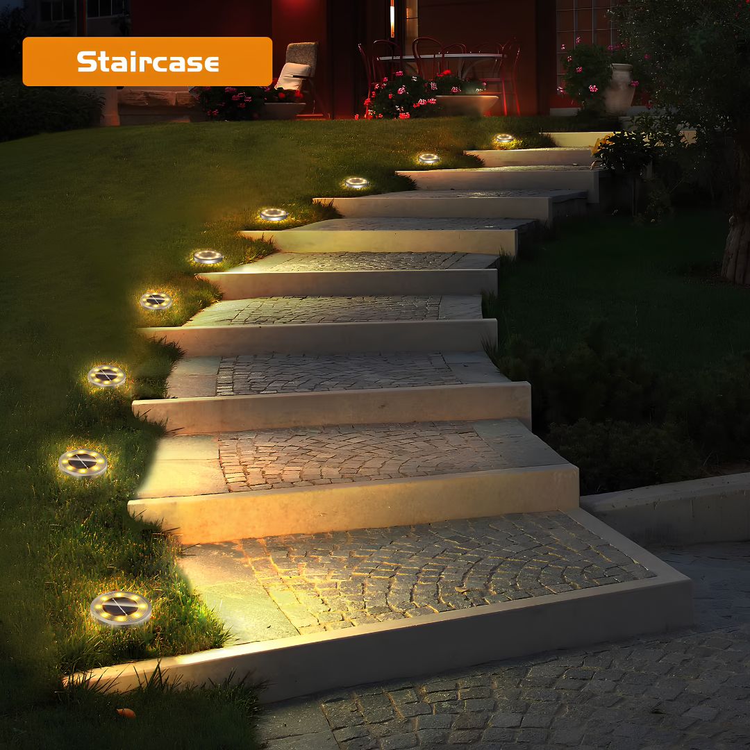 NightPath in-ground solar lights flush in lawn lighting garden bed border