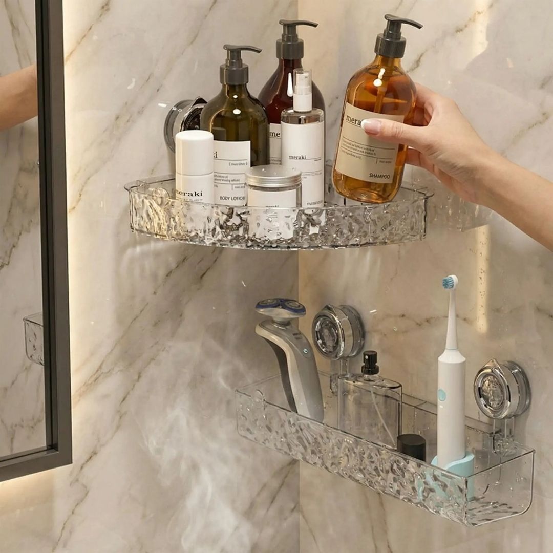 ProGrip no damage suction shelf installed in seconds without tools or screws