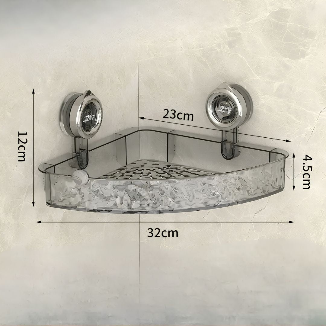 ProGrip suction shelf on marble bathroom tiles with modern sleek design