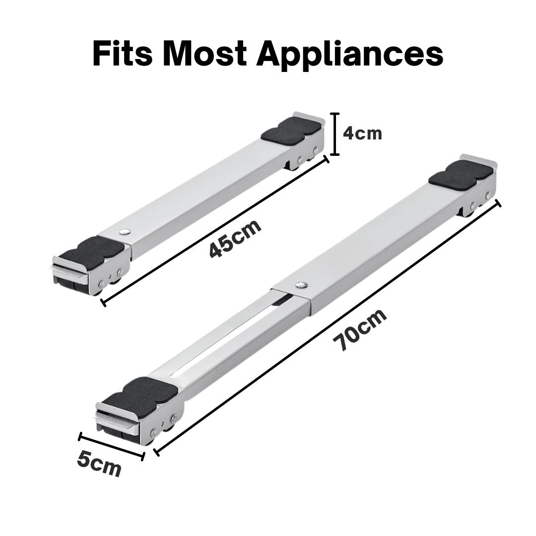 Lockable appliance rollers for home laundry room setup