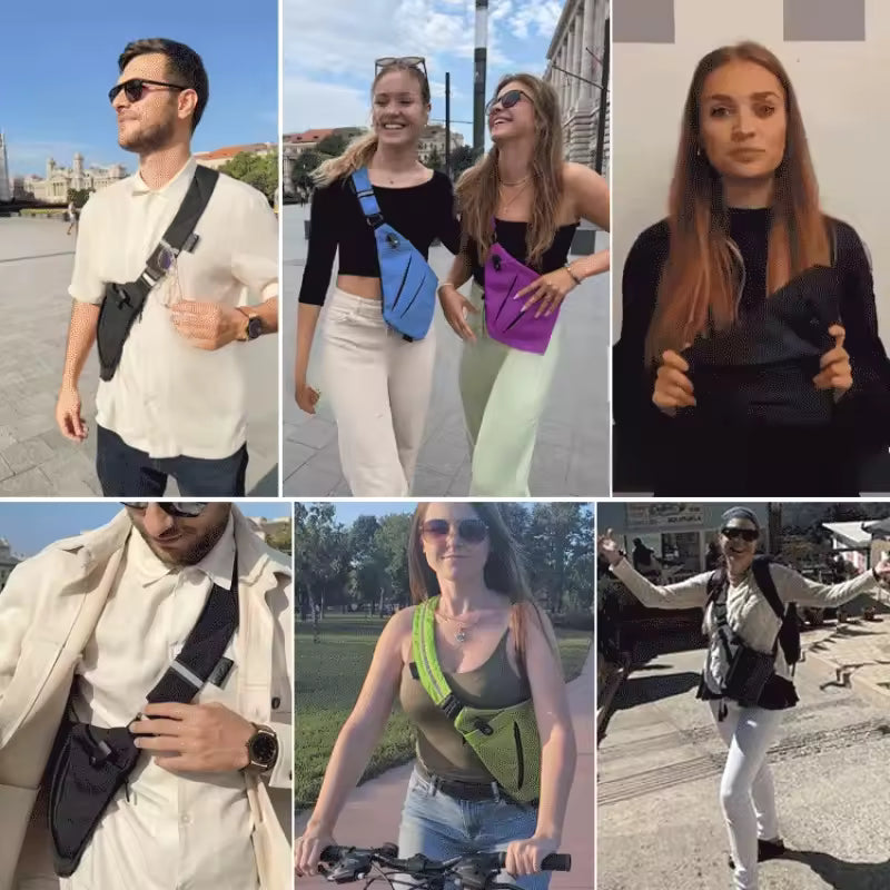 Travel organiser crossbody bag with secure anti theft features