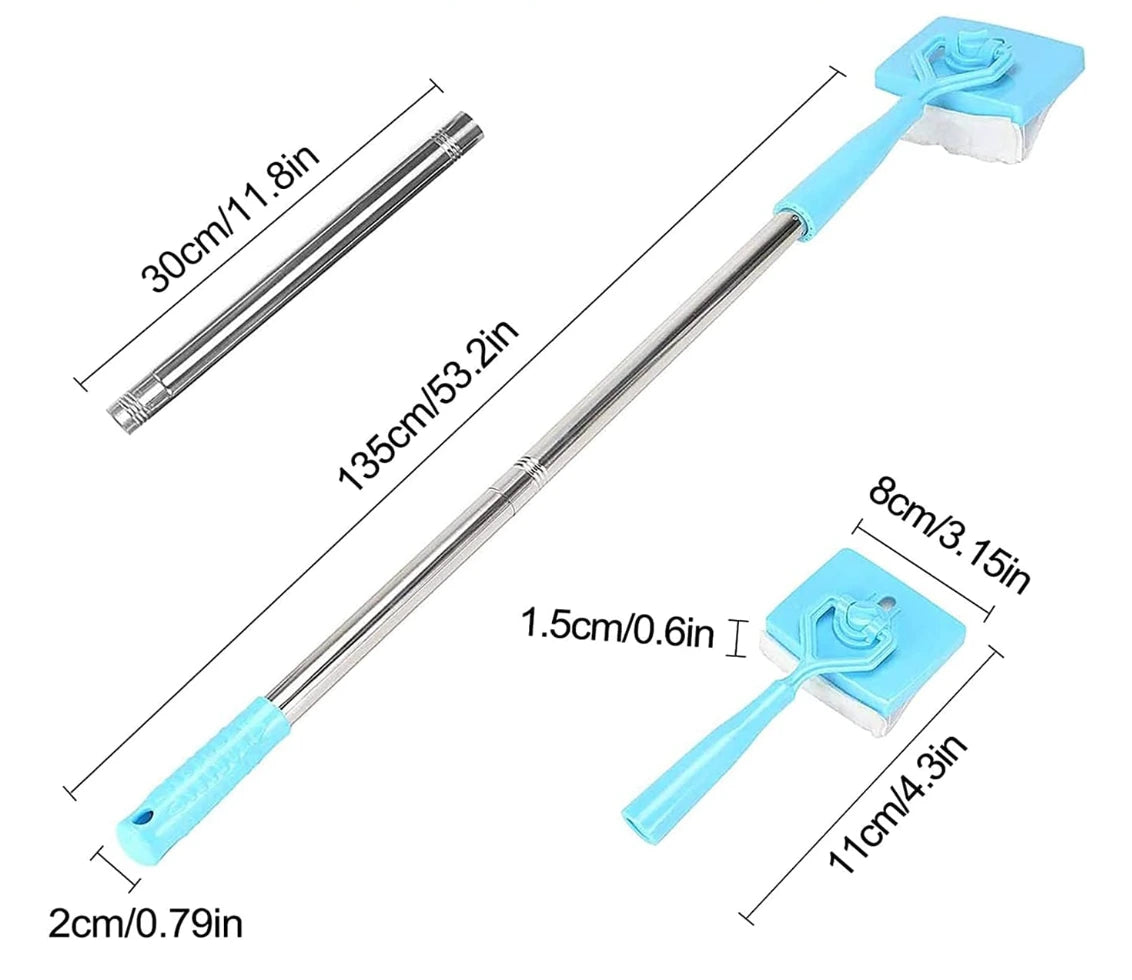 ProEdge extendable skirting board cleaning mop with reusable microfiber pads