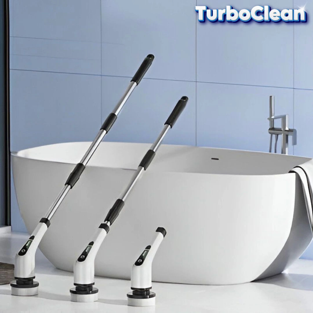 TurboClean cordless spin scrubber cleaning bathroom tiles