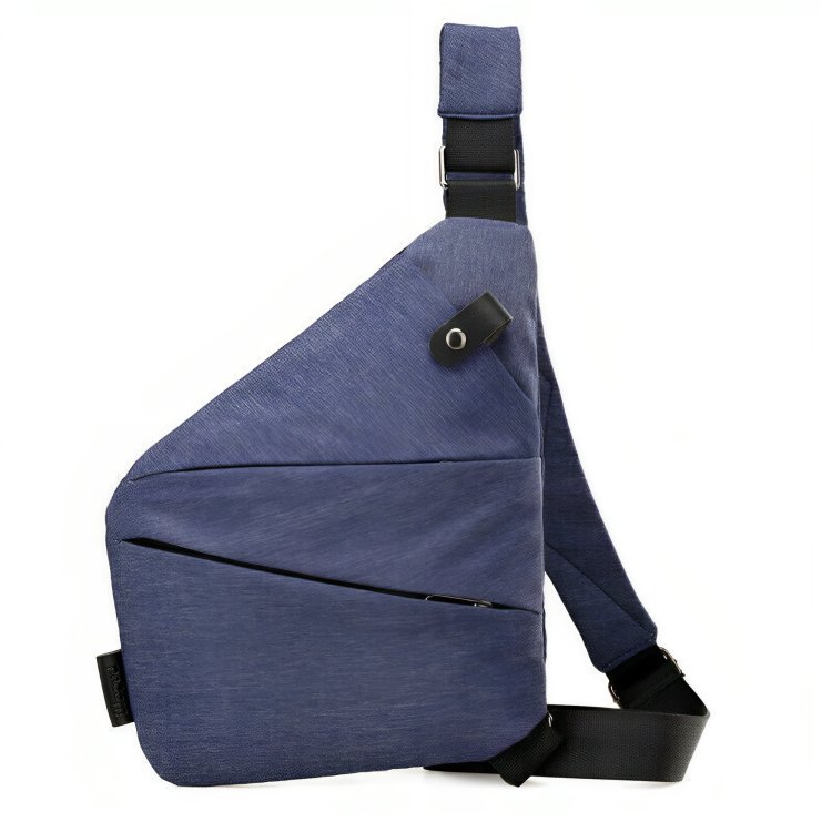 Woman wearing secure crossbody bag while commuting