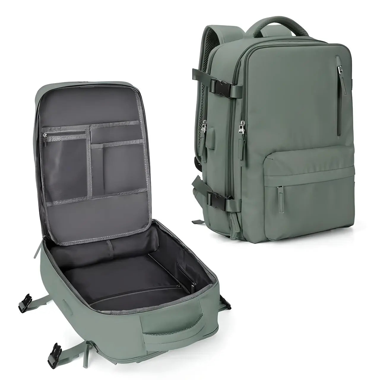 Waterproof Carry-On Backpack multiple pockets and organisers inside