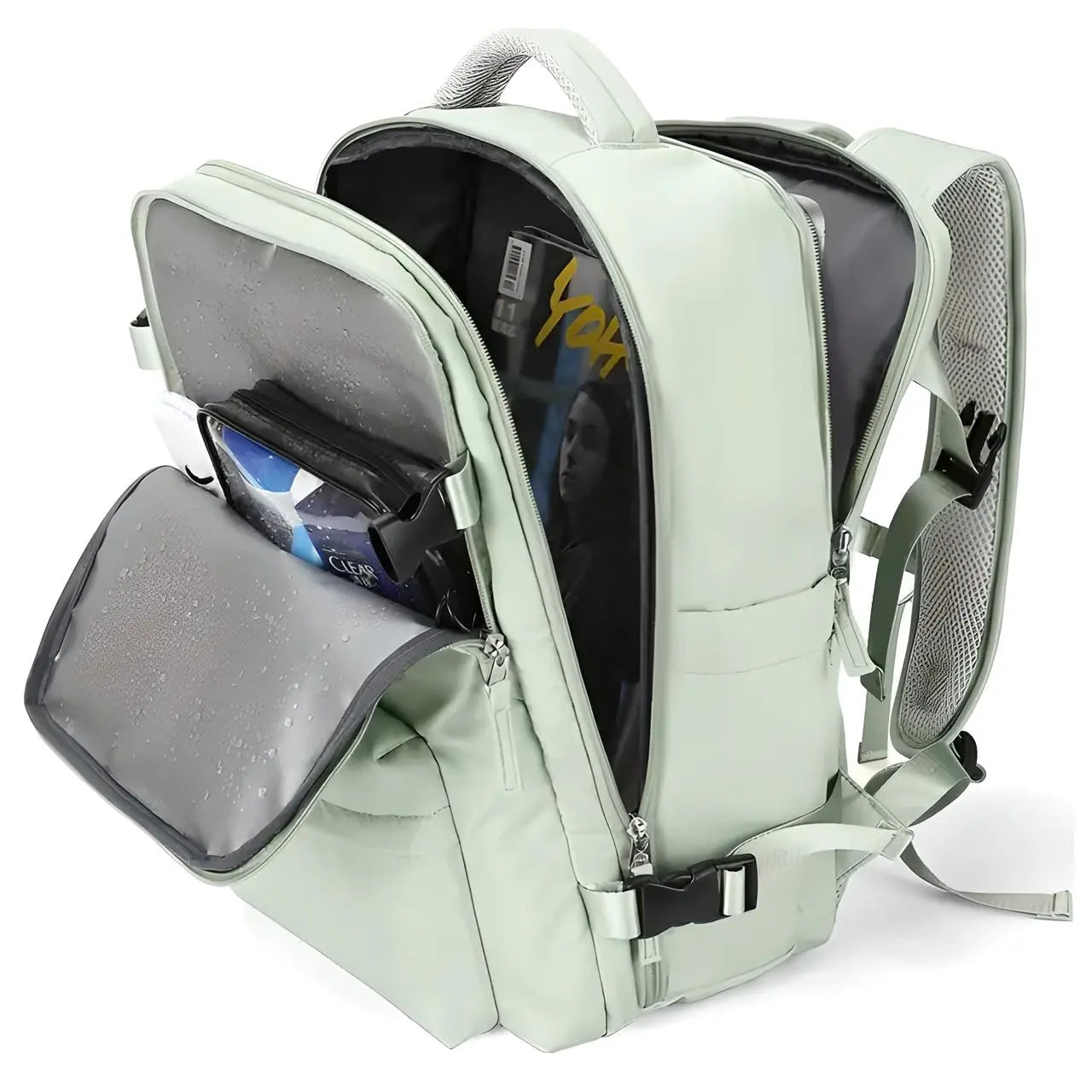 Waterproof Carry-On Backpack zipped shut ready for travel