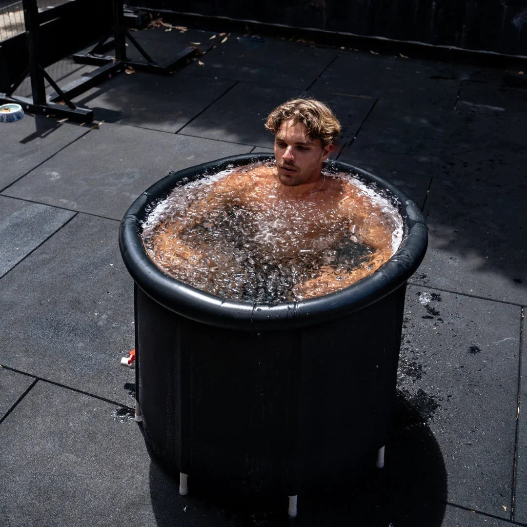 Athlete using PolarFlex Ice Bath for faster recovery