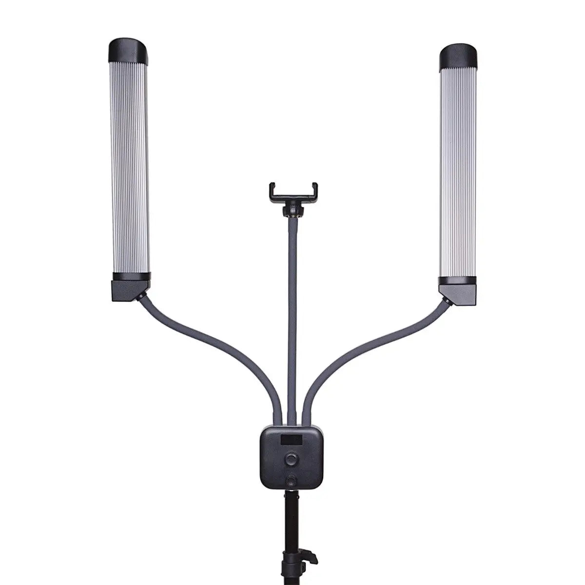 Studio lighting setup with phone mount included
