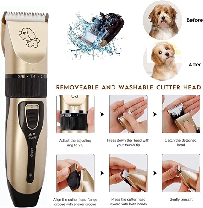 Dog Hair Clipper with 4 Guard Attachments