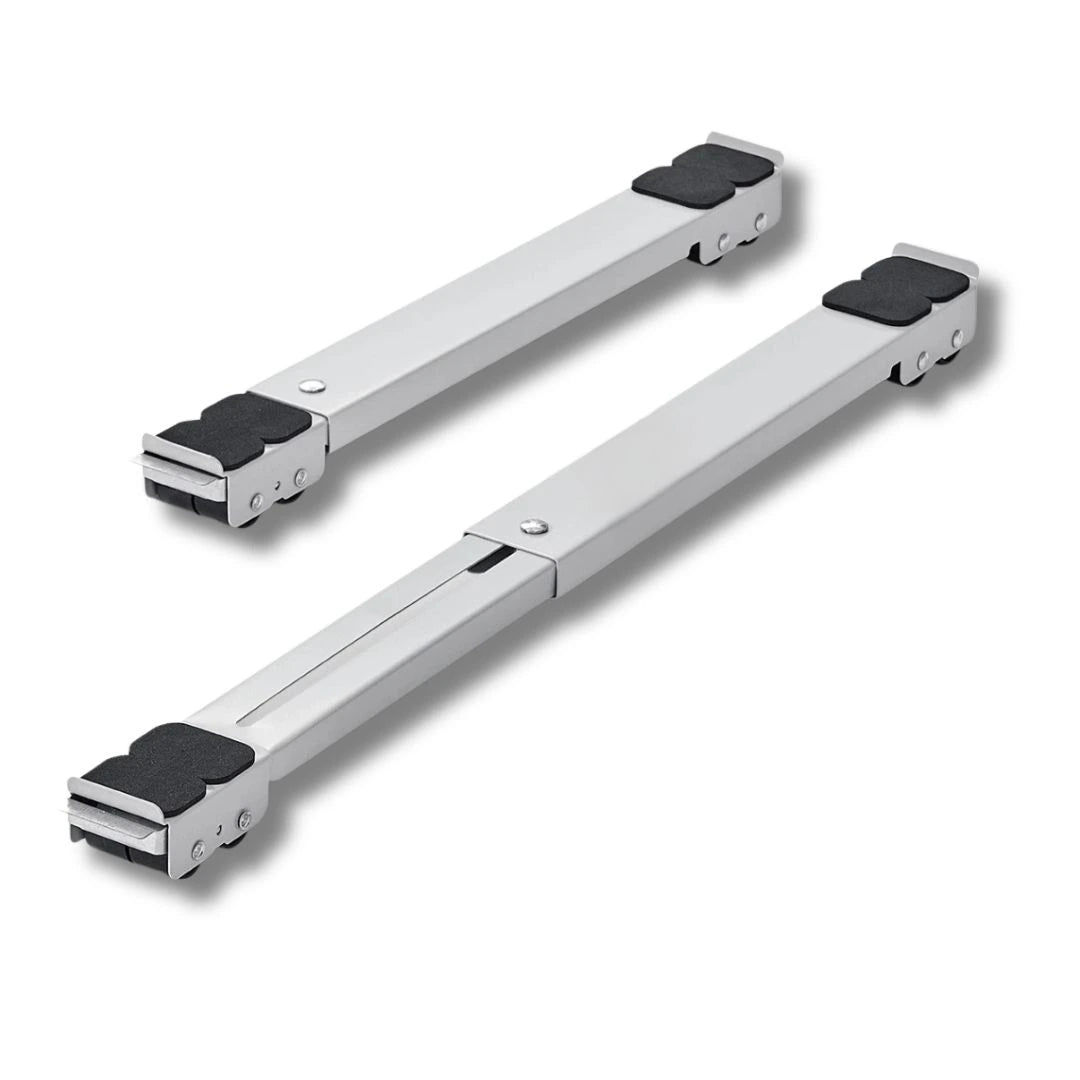 Adjustable appliance rollers for fridge and washing machine on kitchen floor