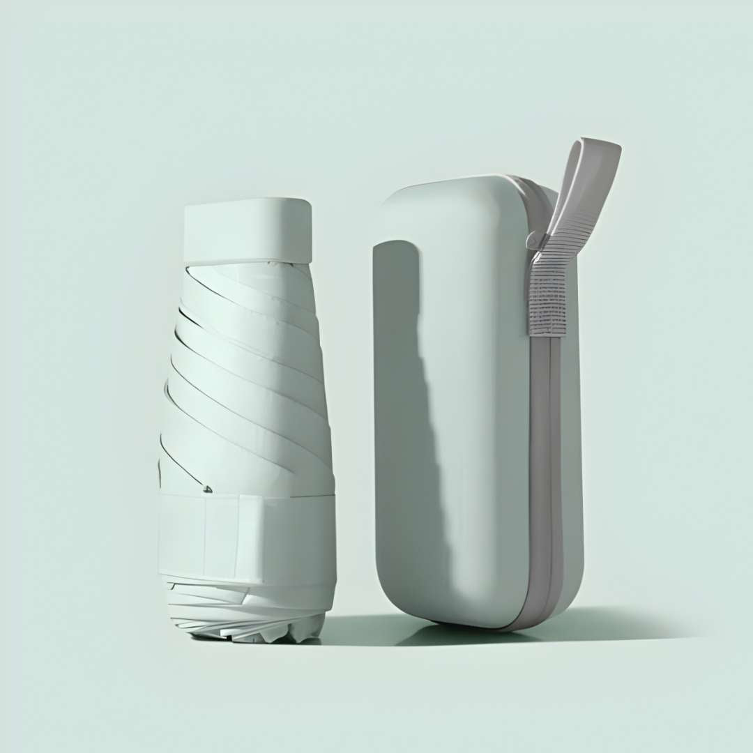 Travel umbrella with wind-resistant steel frame