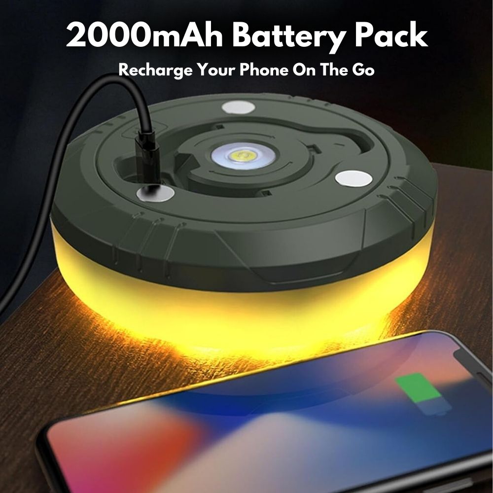 Portable LED string light with built-in power bank for off-grid adventures