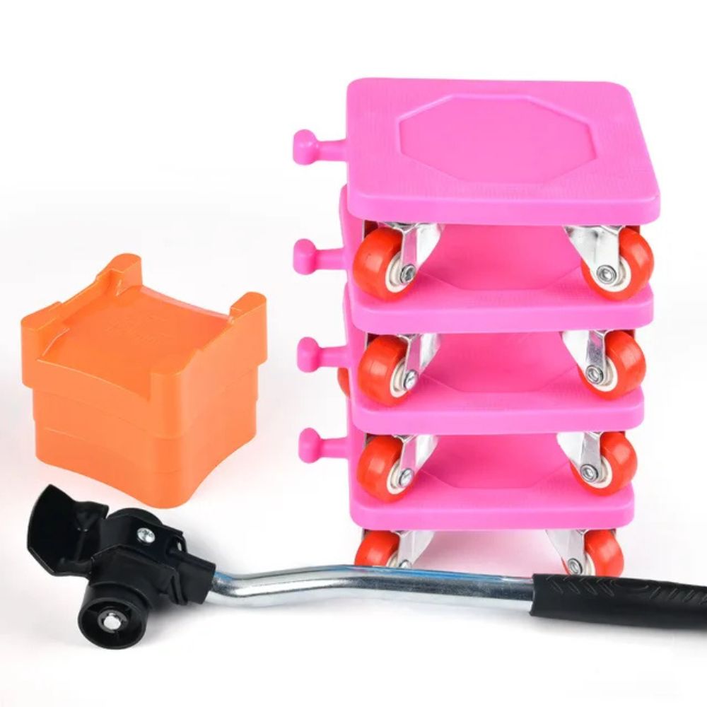 Compact furniture moving set for tight spaces
