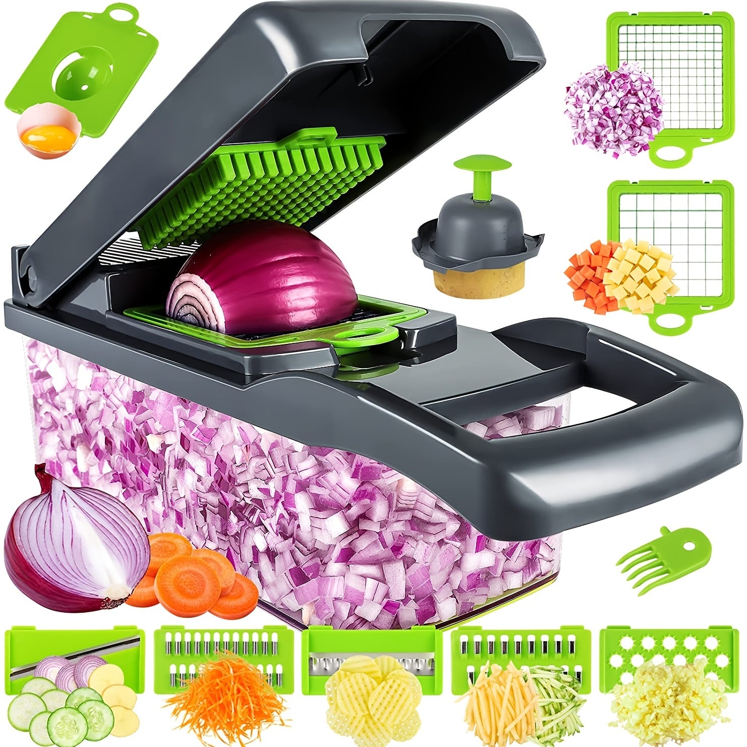 14-in-1 vegetable chopper and slicer for fast meal prep in the kitchen


