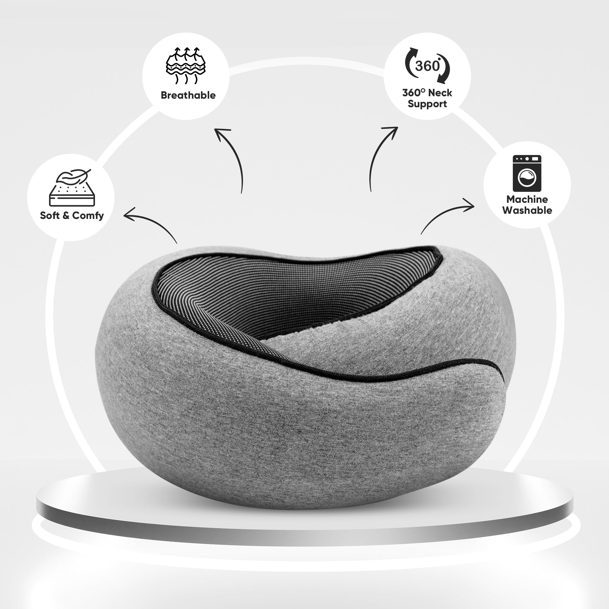 Ergonomic neck pillow for road trips and long haul flights