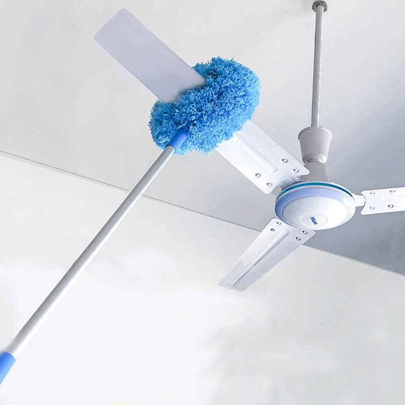 Extendable ceiling fan duster reaching high ceiling fan without a ladder