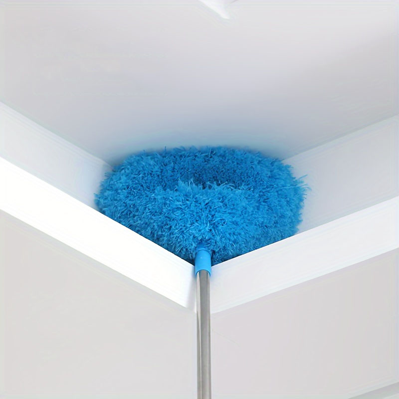ProDust microfiber duster cleaning hard to reach blinds and shelves safely from the ground