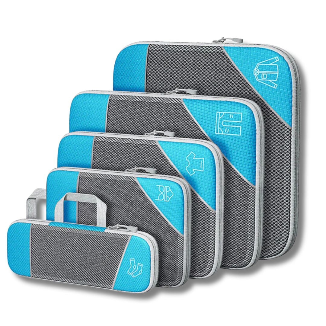 Traveller packing clothes with Simplify Australia Compression Packing Cubes