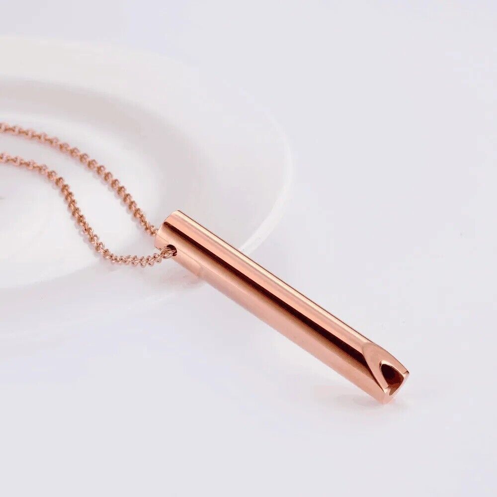Metal quit smoking aid worn as necklace for daily support

