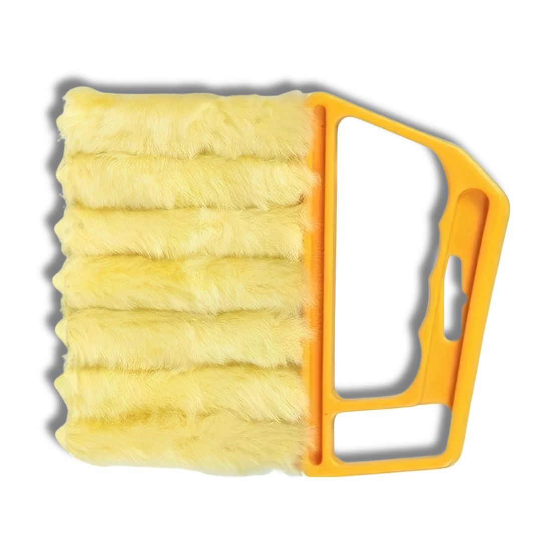 ProSwipe compact blind cleaner stored hanging on hook in cleaning cupboard
