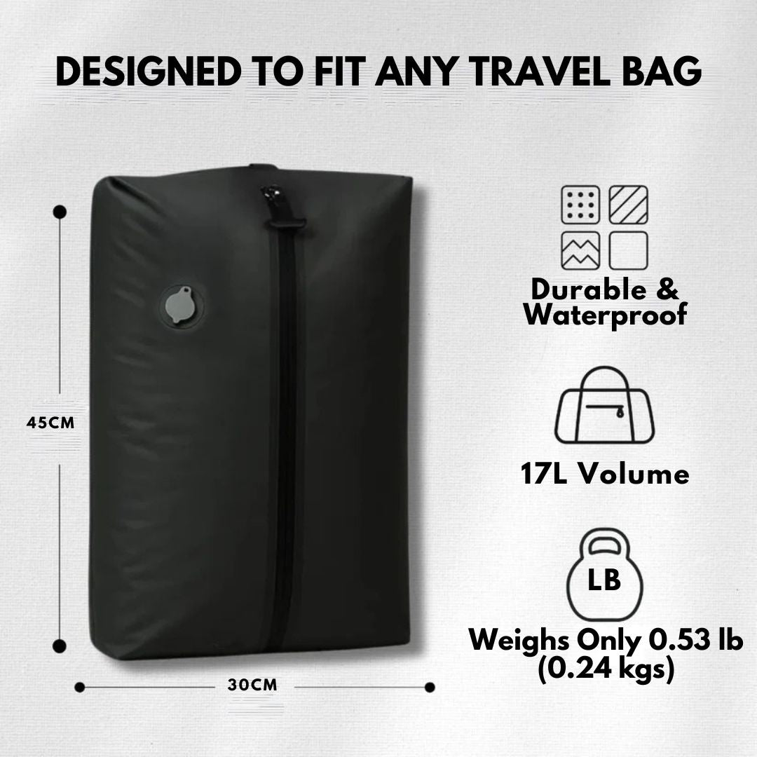 Compression travel bags with included hand pump