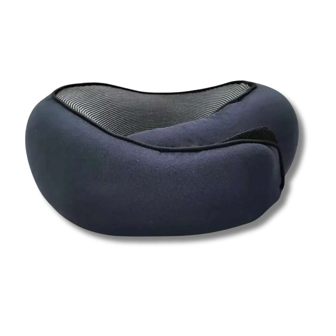 Compact travel neck pillow with carry pouch