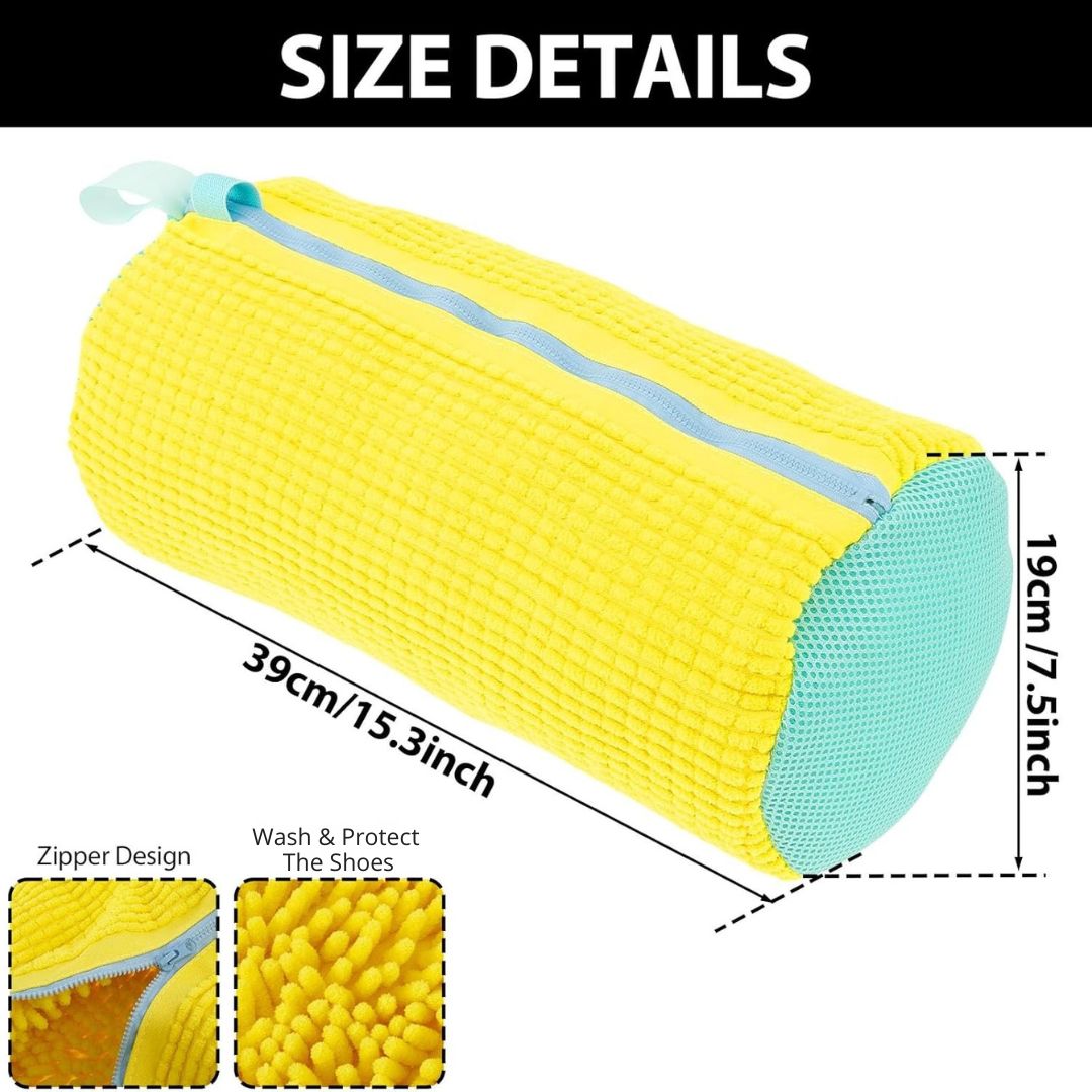 zip up shoe laundry bag trapping mud dirt and debris inside mesh