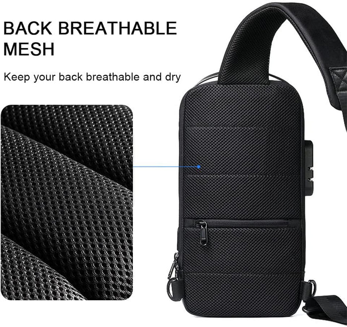 RFID blocking pocket inside Simplify Australia Anti-Theft Crossbody Charging Bag